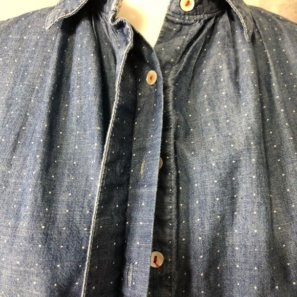 🚨 Anthro Holding Horses Cold Shoulder Chambray Dot - Picture 7 of 11